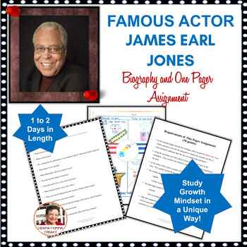 Preview of Emergency Sub Plans| James Earl Jones Biography And One Pager Assignment