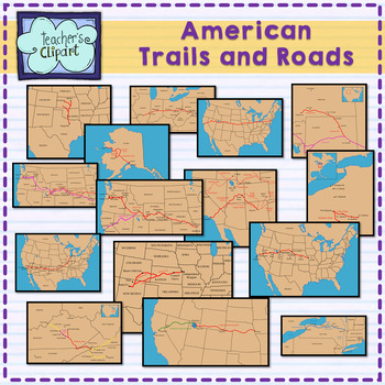 Preview of Famous American Trails, Roads and Routes {Route 66, Oregon Trail and many more}