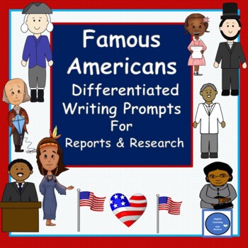 Preview of Famous American-Writing Prompts for Reports and Research