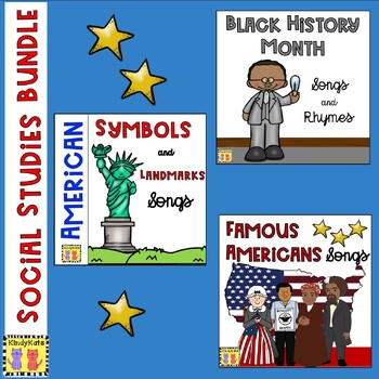 Preview of Black History Month, Famous Americans, and American Symbols Songs BUNDLE