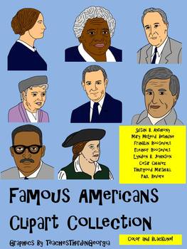 Preview of Famous Americans Clip Art Collection! Revere,Anthony,Douglass and More!