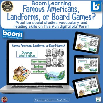 Preview of Famous Americans, Landforms, or Board Games - Explore Vocabulary Digitally