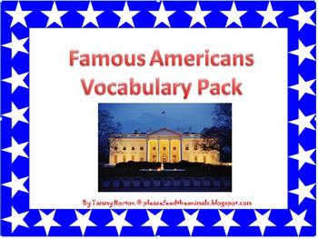 Preview of Famous Americans Vocabulary Builders