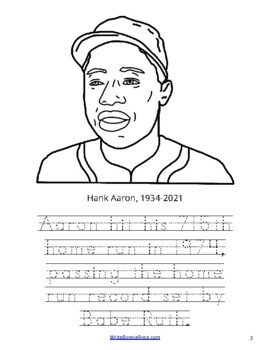 Hank Aaron Coloring Sheet