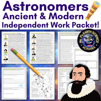 Preview of Famous Ancient to Modern Astronomers Independent Work Packet