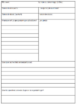 Preview of Famous Artist Biography Research Template Graphic Organizer FRENCH with RUBRIC