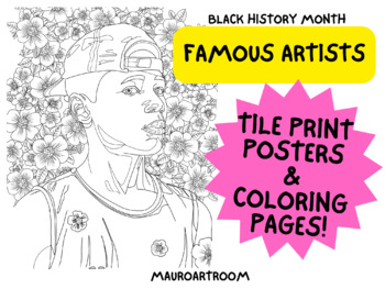 Preview of Famous Artist Black History Month - Collaborative Poster / Coloring Pages