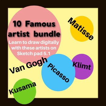 Preview of Famous Artist Digital Drawing Bundle
