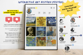 Preview of Famous Artist Instagram Posters - Art History Classroom Decor and Interactive Ga
