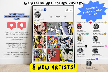 Preview of Famous Artist Instagram Posters VOL. 2 - Art History Classroom Decor and Interac