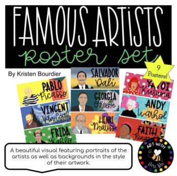 Famous Artist Poster Set 9 Artists by Art With Mrs Bee | TPT