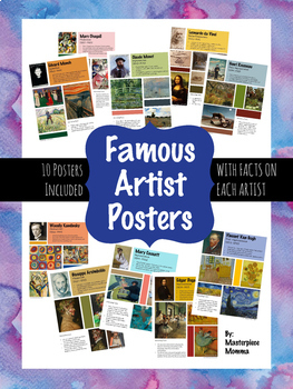 Famous Artist Posters Bundle #1 by Masterpiece Momma | TpT