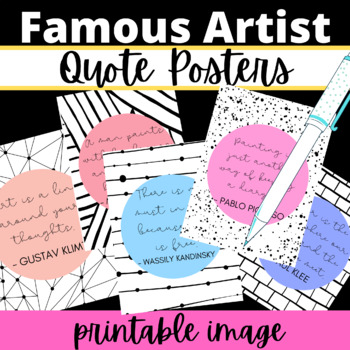 Famous Artist Quotes Classroom Posters Printables by Art Lane | TPT