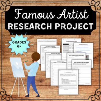 Famous Artist Research Project by Devoted Teacher Shop | TpT