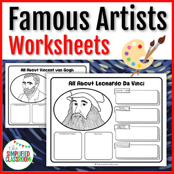 Preview of Researching Famous Artists Worksheets