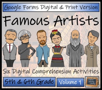 Preview of Famous Artists Close Reading Bundle Digital & Print | 5th Grade & 6th Grade