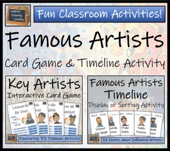 Preview of Famous Artists Trading Cards Game & Timeline Activity