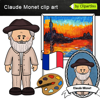 Preview of Famous Artists Clip Art - Claude Monet clip art