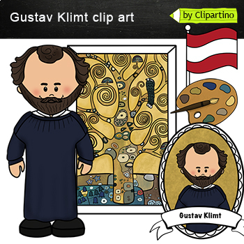 Preview of Famous Artists Clip Art - Gustav Klimt clip art