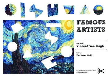 Preview of Famous Artists Cut & Paste Worksheet - Vincent Van Gogh - The Starry Night