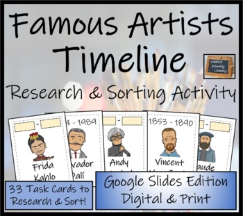 Preview of Famous Artists Digital Timeline Research and Sorting Activity | Digital & Print