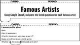 Famous Artists Facts_Bell Ringers/Do Nows