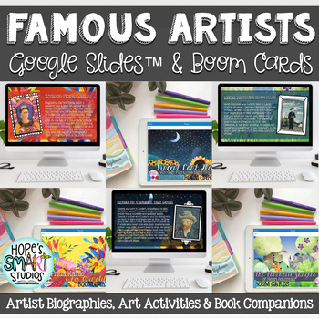 Preview of Famous Artists: Kahlo, Rousseau, Van Gogh - Google Slides™ & Boom Cards™