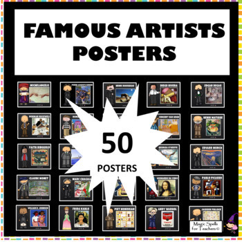 Preview of Famous Artists Classroom Posters - Over 50 Art Room Posters - Art Class Decor