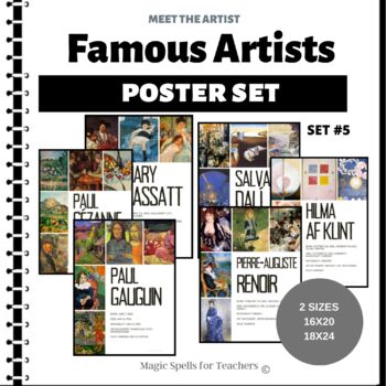 Famous Artists Posters - Back to School Classroom Posters - SET #5