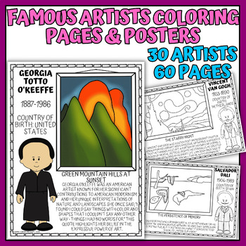 Famous Artists Posters & Coloring Pages Art History Famous Artists ...