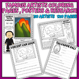 Famous Artists Posters, Coloring Pages & Research Bundle