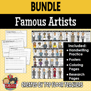 Famous Artists Posters and Cursive Bundle by Top Floor Teachers | TPT