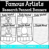 Famous Artists Research Pennant Banner Project