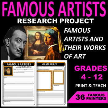 Preview of Famous Artists Research Project | Bulletin Board Biography Template