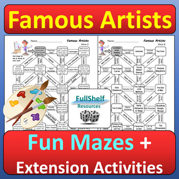 Famous Artists Worksheets World and American Art History Research ...