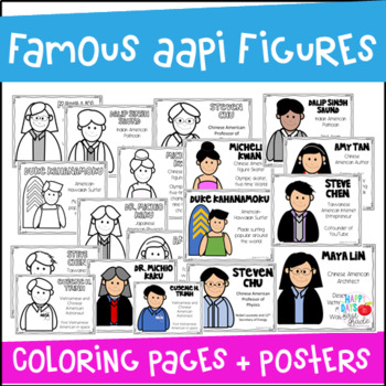 Preview of Famous Asian American Pacific Islanders Coloring Pages and Posters