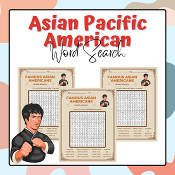Preview of Famous Asian Americans Word Search | AAPI Heritage Month Activities