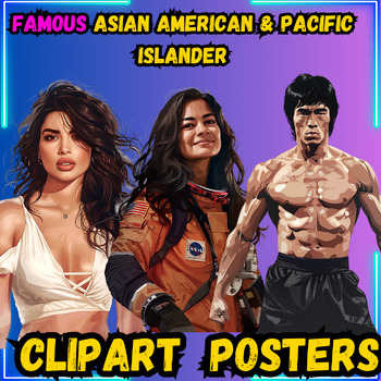 Preview of Famous Asian american pacific heritage month clipart Bulletin Board AAPI Posters