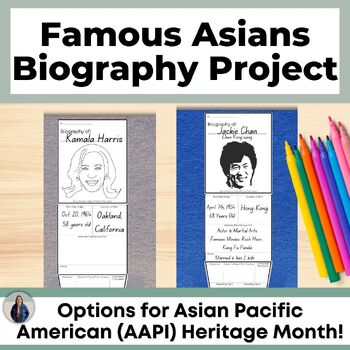 Preview of Famous Asians Biography Research Project Asian Pacific American Heritage Month