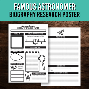 Preview of Famous Astronomer Biography Research Poster Printable