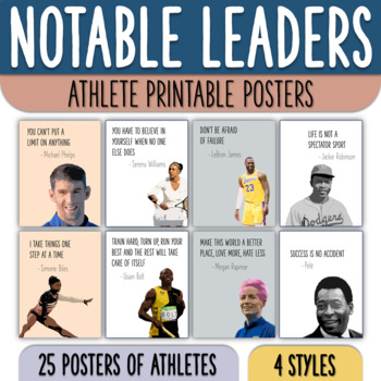 Preview of Famous Athletes Posters Influential People of Sports | Athletic Leadership