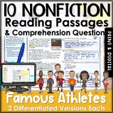 Preview of Famous Athletes in Sports Nonfiction Reading Comprehension Passages & Questions