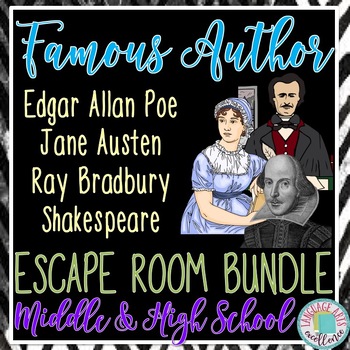 Preview of Famous Author Escape Room Bundle