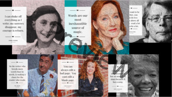 Preview of Famous Author Quotes With Painted Portrait