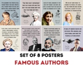 Famous Authors Posters (set of 8), ELA Classroom Decor, Li