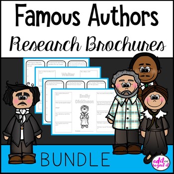 Preview of Famous Authors Research Brochure Author Bio Interactive Notebook BUNDLE