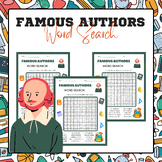 Famous Authors Word Search | Back to School Activities 