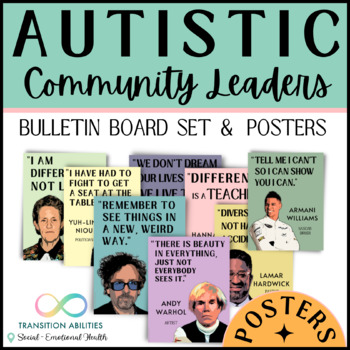 Preview of Famous Autistic Leaders | Autism Awareness & Acceptance Bulletin Board Poster