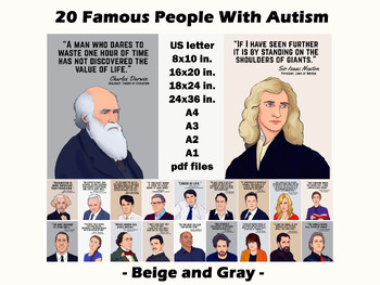 Preview of Famous Autistic Leaders | Autism Awareness & Acceptance Bulletin Board Posters