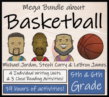Preview of Basketball Stars Mega Bundle of Activities | 5th Grade & 6th Grade